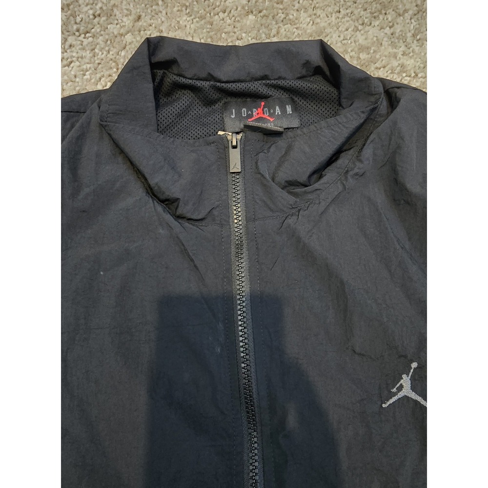 Nike Air Jordan Nylon Windbreaker Jacket Black Fv7299-010 - Men's Size 2XL NWT - Picture 3 of 16